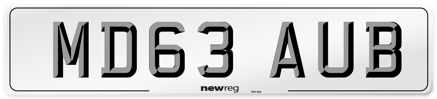 MD63 AUB Number Plate from New Reg